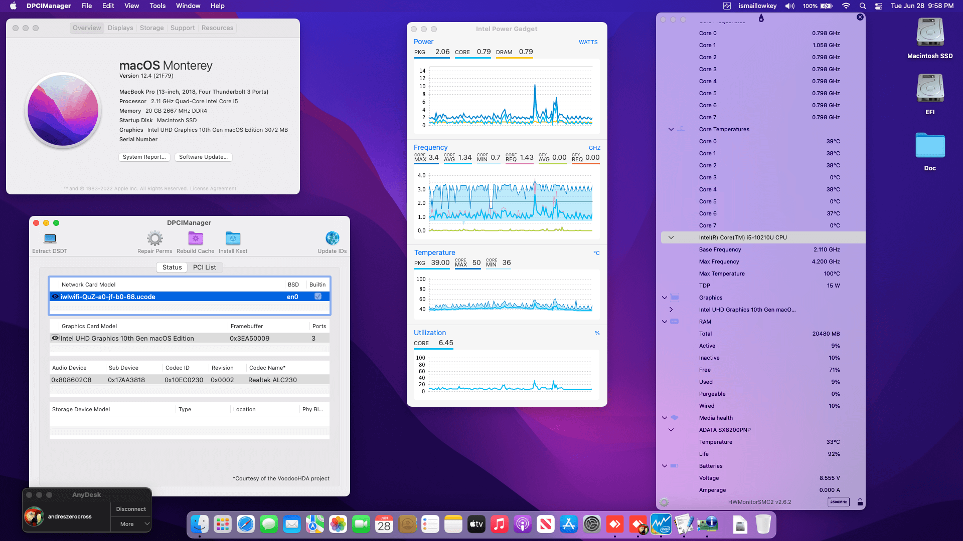 Success Hackintosh macOS Monterey 12.4 Build 21F79 in Lenovo IdeaPad Slim 3 14IML05